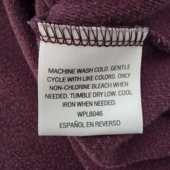 Style & Co Sport Womens Hooded Jacket Small Full Zip Snap Pockets Deep Plum - Picture 10 of 11